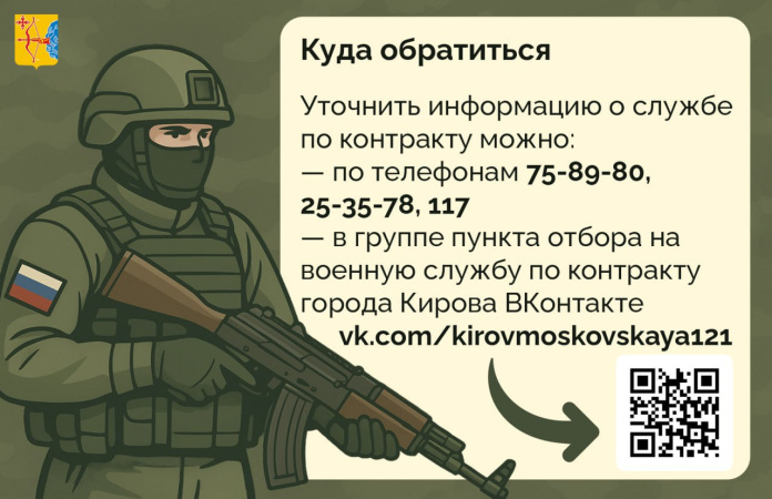 Служба по контракту от Кировской области 